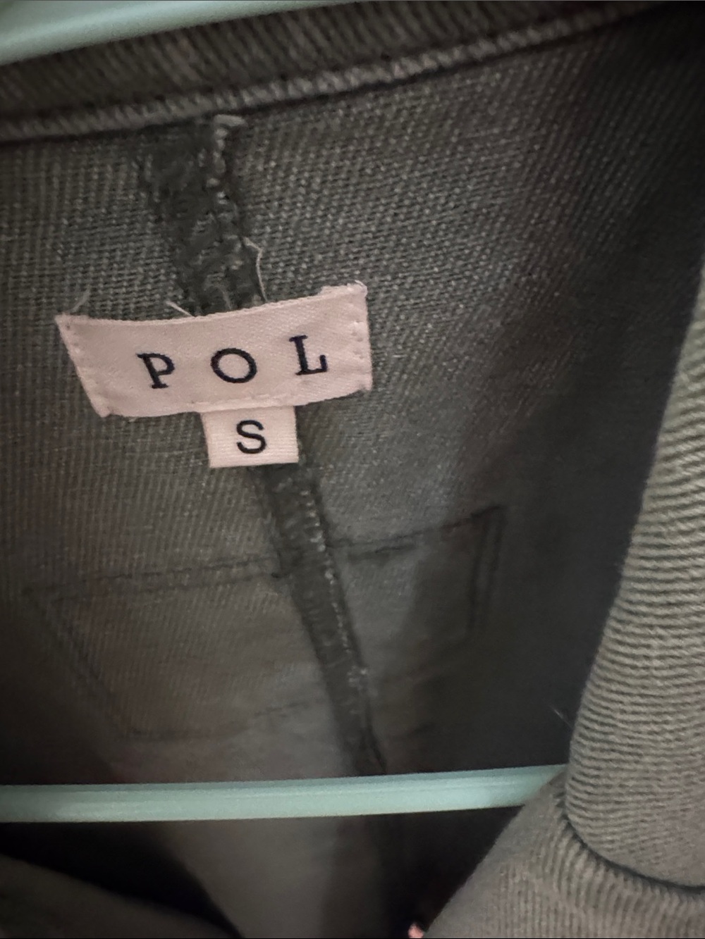 POL Olive Green Patchwork Utility Blazer with Patches - Picture 2 of 5